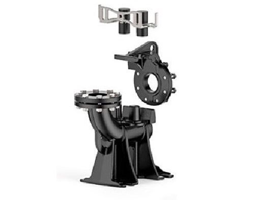 Комплект вертикальных опорных колен фекальных насосов VXC4 MC4 /80 (DN100) в Новосибирске 